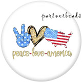 20MM  Peace  love  Faith   Print   glass  snaps buttons