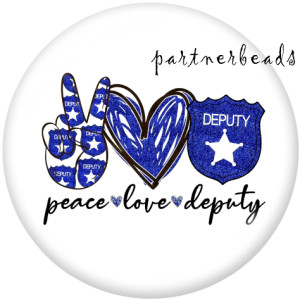20MM  Peace  love  Faith   Print   glass  snaps buttons