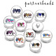 20MM  Peace  love  Faith   Print   glass  snaps buttons