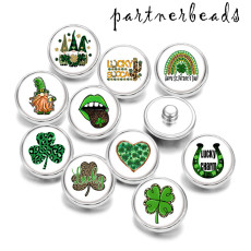 20MM  Lucky clover  happy easter  Print   glass  snaps buttons