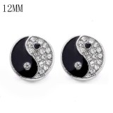 1pcs 12MM  design metal silver plated snap charms Multicolor