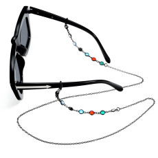 Sunglasses hanging chain colorful diamond hanging neck rope metal copper snow chain mask chain