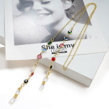 Sunglasses hanging chain colorful diamond hanging neck rope metal copper snow chain mask chain
