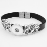 Genuine Leather Love 1 buttons leather new type Accessories  Bracelet fit 20mm snaps chunks