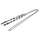 Sunglasses hanging chain colorful diamond hanging neck rope metal copper snow chain mask chain
