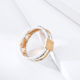 Bohemian multilayer leather crystal stone bracelet, gold and silver symmetrical multilayer all-match leather woven bracelet