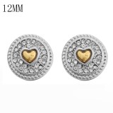1pcs 12MM  design metal silver plated snap charms Multicolor
