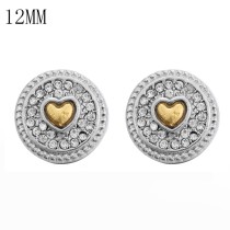 1pcs 12MM  design metal silver plated snap charms Multicolor