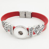 Genuine Leather Love 1 buttons leather new type Accessories  Bracelet fit 20mm snaps chunks