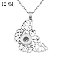 Butterfly Necklace 46cm chain fit 12MM chunks snaps jewelry