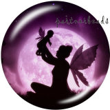 20MM    Elves  Print   glass  snaps buttons