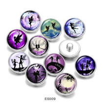 20MM Elves Print   glass  snaps buttons