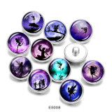 20MM    Elves  Print   glass  snaps buttons
