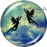 20MM Elves Print   glass  snaps buttons