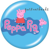 20MM  Pig  Print   glass  snaps buttons