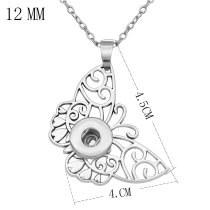 Butterfly Necklace 46cm chain fit 12MM chunks snaps jewelry