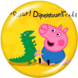 20MM  Pig  Print   glass  snaps buttons