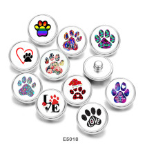 20MM dog Pattern  Love  Print   glass  snaps buttons
