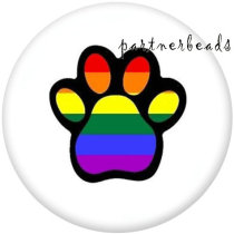 20MM dog Pattern  Love  Print   glass  snaps buttons