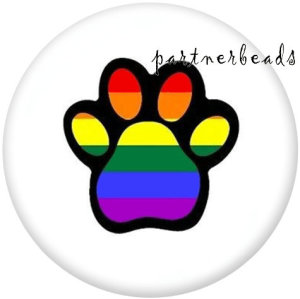 20MM dog Pattern  Love  Print   glass  snaps buttons