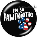 20MM   dog Pattern  Panthers   Print   glass  snaps buttons