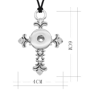 cat love wing cross Necklace silver  fit 20MM chunks snaps jewelry