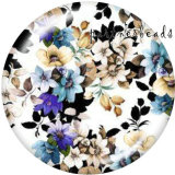 20MM   Pattern  Flower   Print   glass  snaps buttons