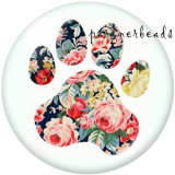 20MM dog Pattern  Love  Print   glass  snaps buttons