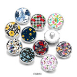 20MM   Pattern  Flower   Print   glass  snaps buttons