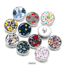 20MM   Pattern  Flower   Print   glass  snaps buttons