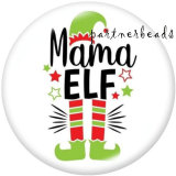 20MM  Christmas   Print   glass  snaps buttons