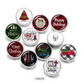 20MM  Christmas   Print   glass  snaps buttons