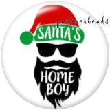 20MM  Christmas   Print   glass  snaps buttons