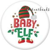 20MM  Christmas   Print   glass  snaps buttons