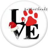 20MM dog Pattern  Love  Print   glass  snaps buttons