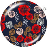 20MM   Pattern  Flower   Print   glass  snaps buttons