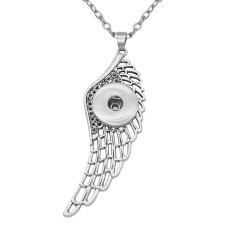 cat love wing cross Necklace silver  fit 20MM chunks snaps jewelry