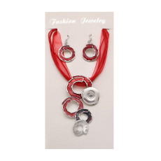 Fashion exquisite retro pattern dripping oil with diamond earrings necklace set fit 18&20MM snap buttom
