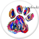 20MM dog Pattern  Love  Print   glass  snaps buttons