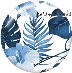 20MM   Pattern  Flower   Print   glass  snaps buttons