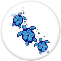 20MM  Sea  turtle  Print   glass  snaps buttons Beach Ocean
