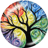 20MM   Tree   Print   glass  snaps buttons