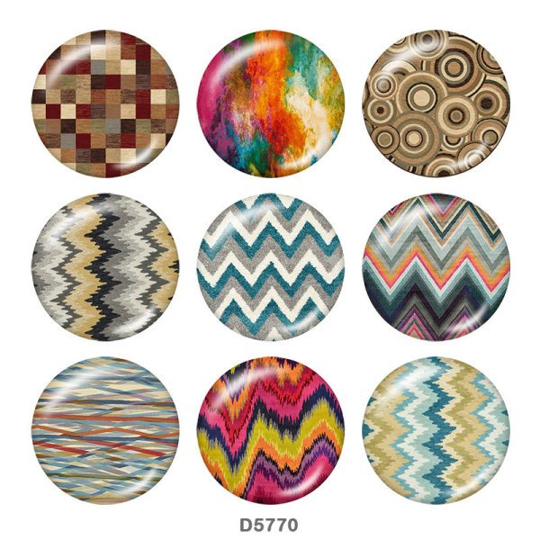 20MM  Pattern   Print   glass  snaps buttons