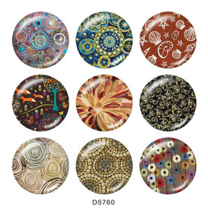 20MM  Pattern   Print   glass  snaps buttons