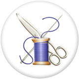 20MM  Love to Sew  Print   glass  snaps buttons