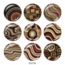 20MM  Pattern   Print   glass  snaps buttons