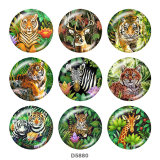 20MM  Tiger  Deer   Print   glass  snaps buttons