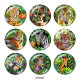 20MM  Tiger  Deer   Print   glass  snaps buttons