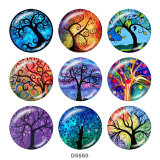 20MM   Tree   Print   glass  snaps buttons