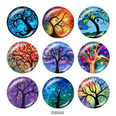 20MM   Tree   Print   glass  snaps buttons